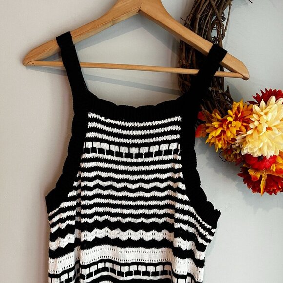 Joie Womens MEDIUM Crochet Knit Midi Cover-Up Dress Scalloped Trim Cotton Blend - Picture 5 of 8